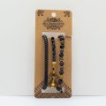 (image for) Mens Premium Bracelet Sets - Black & Tans (asst)