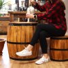 (image for) Beer Barrel Stool Natural Wood 38 x 32 cm