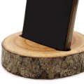 (image for) Small Log Phone Holder (slot) - Natural