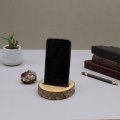(image for) Small Log Phone Holder (slot) - Natural