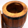 (image for) Beer Barrel Stool & Parasol Stand Natural Wood 38 x 32 cm
