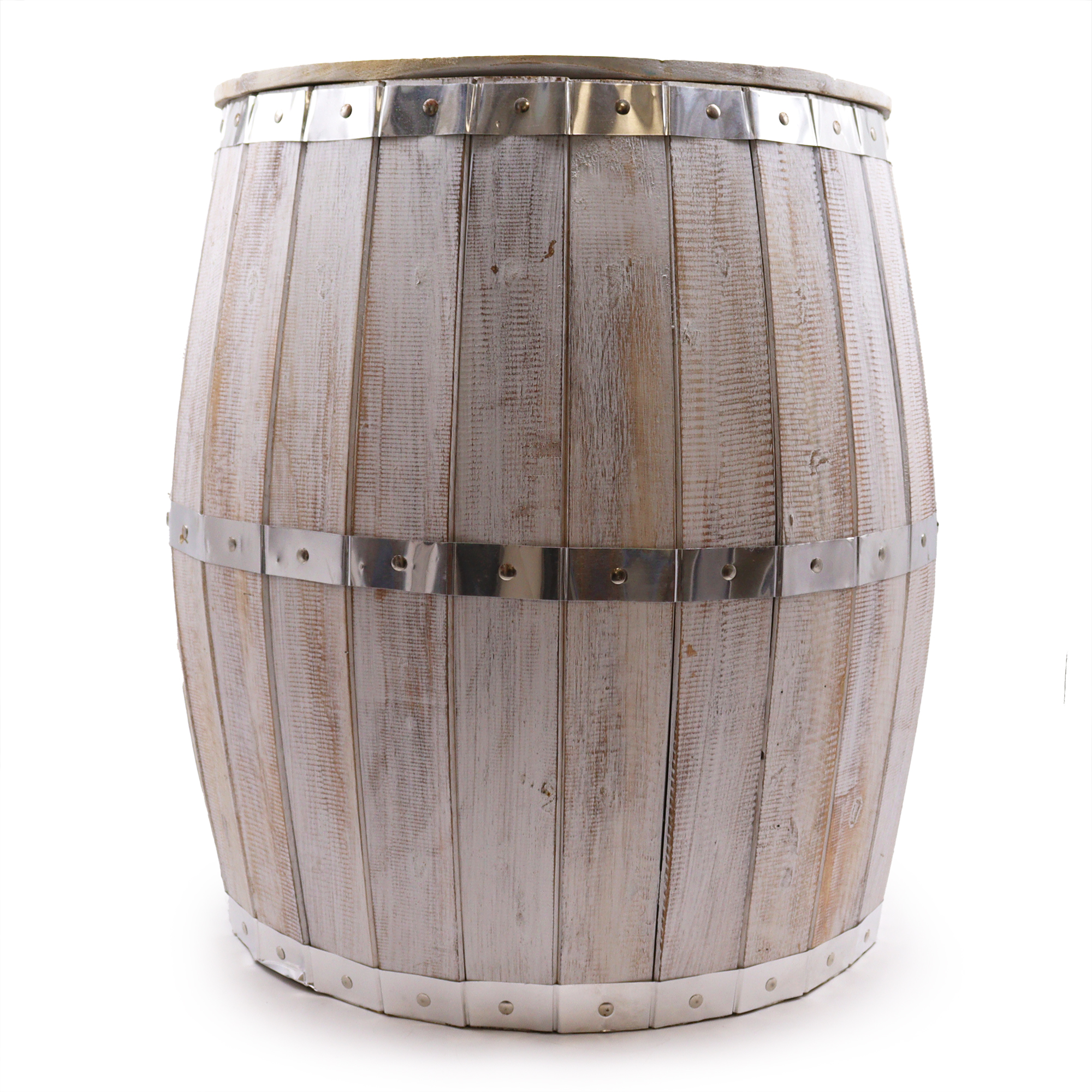 Beer Barrel Table Whitewash Wood 60 x 48.5 cm