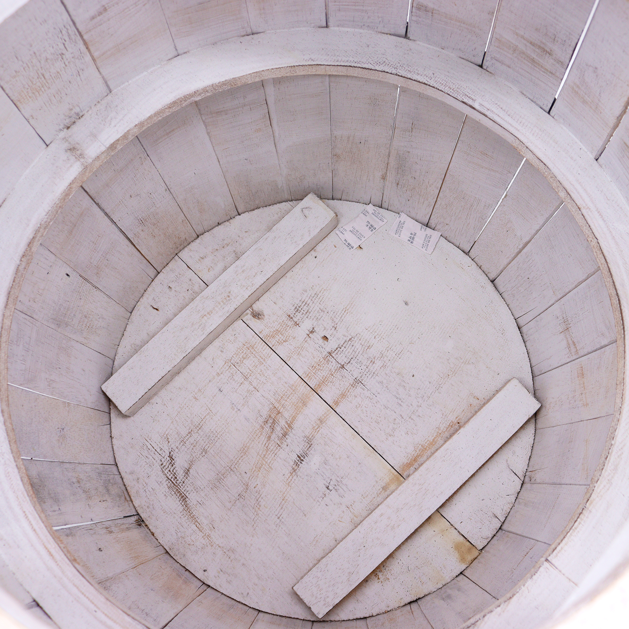 Beer Barrel Table Whitewash Wood 60 x 48.5 cm