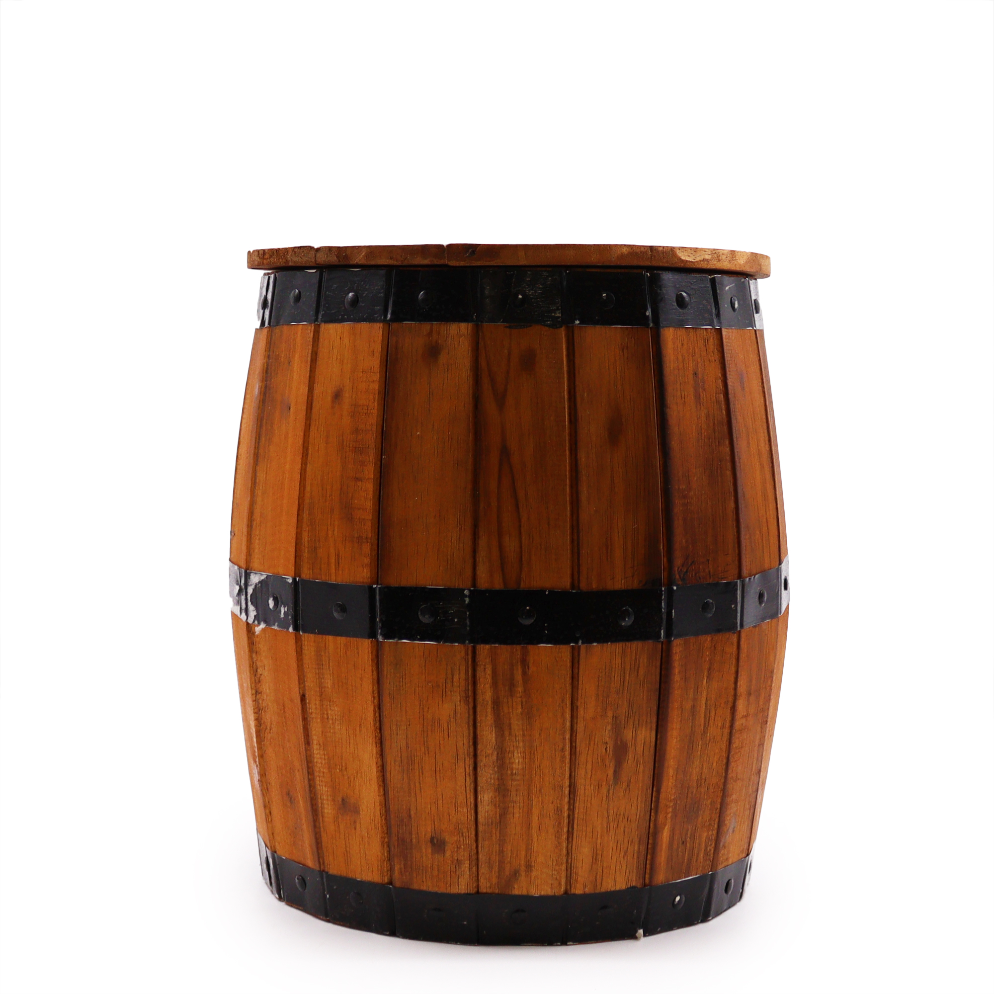 Beer Barrel Stool & Parasol Stand Natural Wood 38 x 32 cm