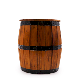 Beer Barrel Stool & Parasol Stand Natural Wood 38 x 32 cm